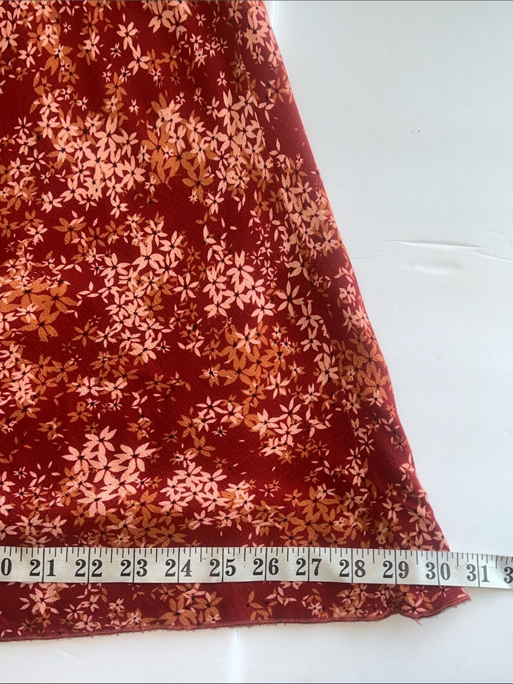 Free People Floral Bias Cut Maxi Skirt Rust Red Small Boho Romantic - Picture 11 of 15